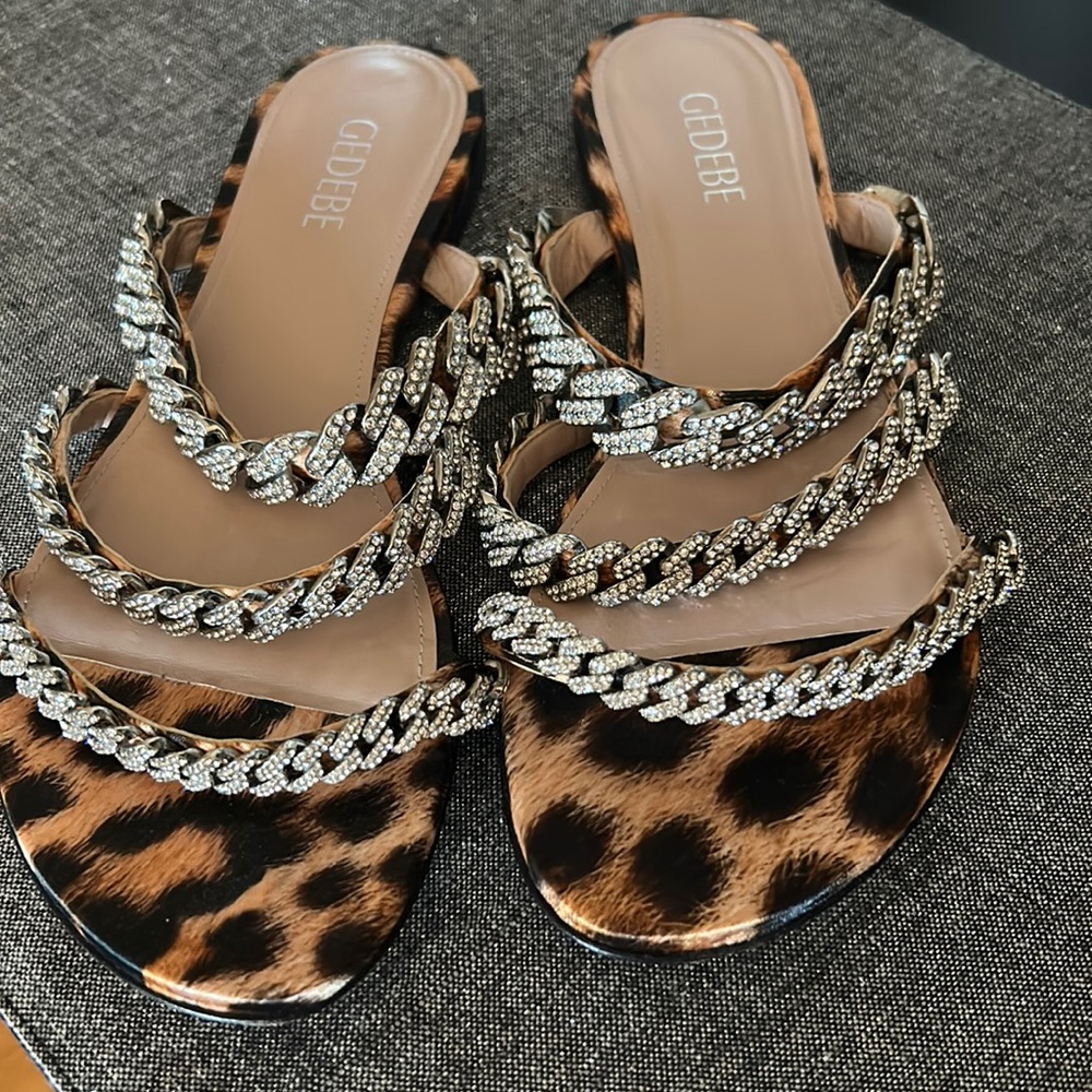 Gedebe leopard sandals 🌸